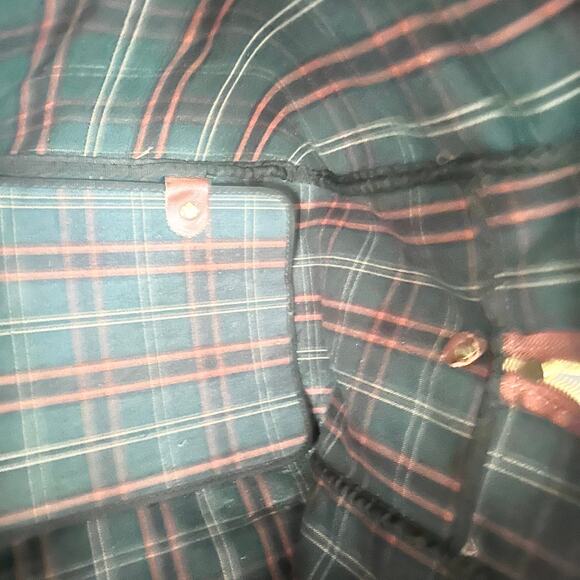 Dunhill Authentic Vintage Brown Grey Coated Canvas Weekender Bag Plaid Lining - Picture 9 of 14